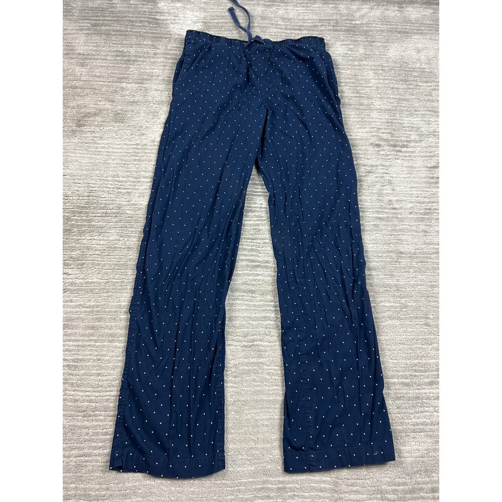 Gap Pajama Pants Mens S Navy Blue Polka Dot Cotton Lounge Drawstring 28647